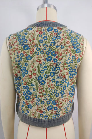 Floral Button Front Vest