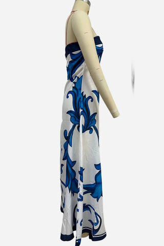 Strapless Printed Midi Vacation Dress