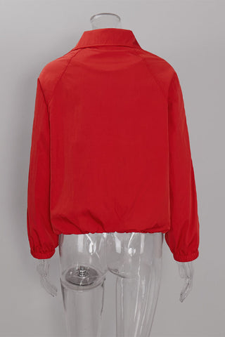 Stand-Collar Puff Sleeve Jacket