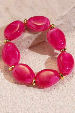 Chunky Oval Beaded Statement Bracelet