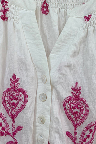 Floral Pattern Peasant Blouse