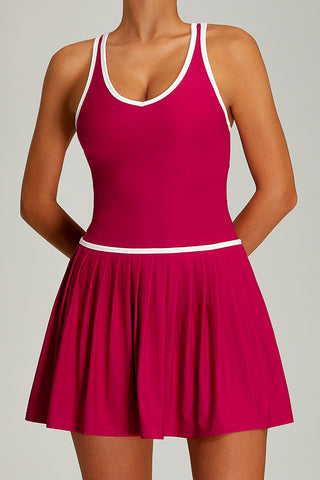 Contrast Trim Racerback Tennis Dress