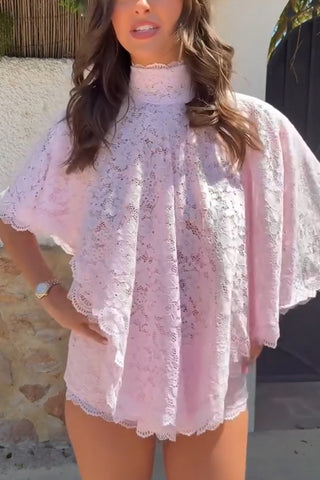 Lace Cape Short Set