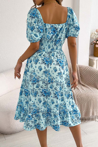 Off-Shoulder Floral Casual Dress