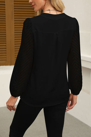 V-Neck Long Sleeve Blouse