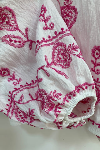 Floral Pattern Peasant Blouse