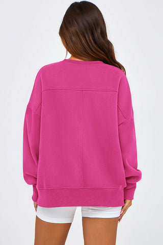 Crew Neck Side Slit Pullover