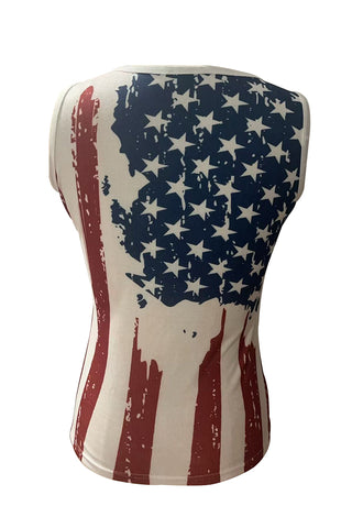 Button-Front Printed Tank Top