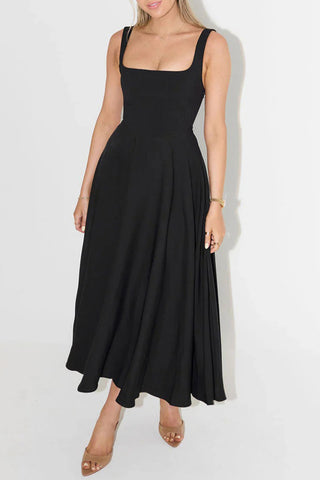 Square-Neck Midi Dress