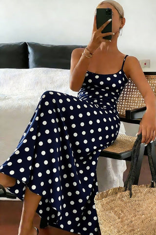 Polka Dot Spaghetti Strap Maxi Dress