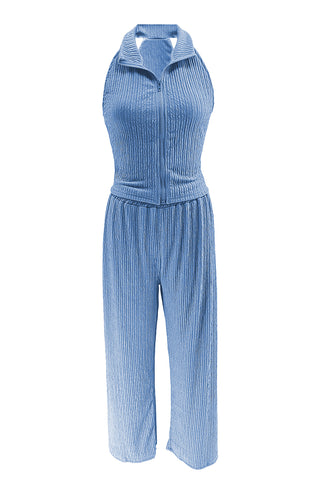 Sleeveless Wide-Leg Pants Set