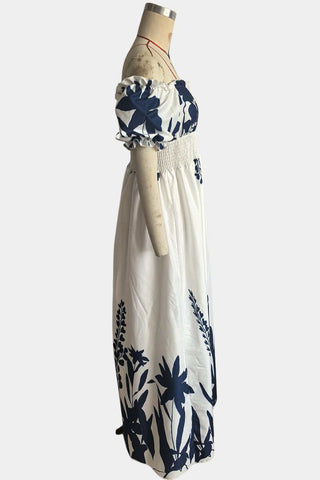 Floral Print Puff Sleeve Dress
