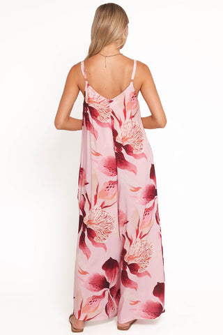 Abstract Print Spaghetti Strap Wide-Leg Jumpsuit