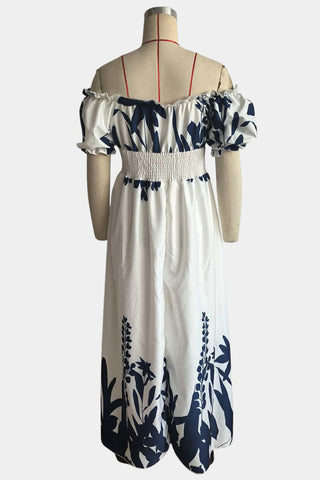 Floral Print Puff Sleeve Dress