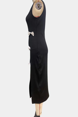 Elegant Bow Accent Casual Dress