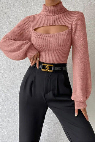 Cut-Out Ribbed Knit Top