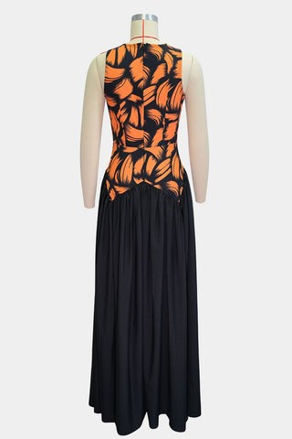 Halter Neck Maxi Dress with Flowing Skirt