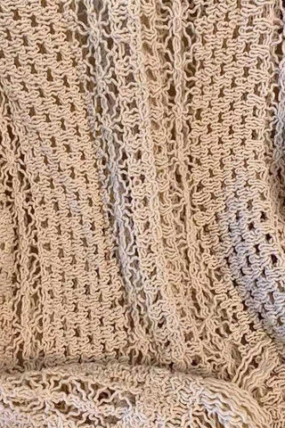 Crochet V-Neck Fringe Hem Tank Top
