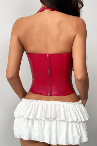 Lace-Up Corset Tank Top