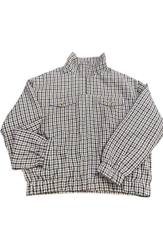 Plaid Mock Neck Zip-Up Jacket
