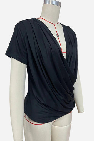 Deep-V Draped T-Shirt
