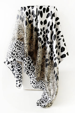Animal Print Asymmetric Scarf