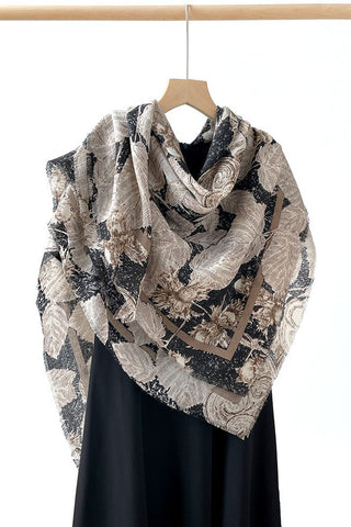 Floral Print Square Scarf