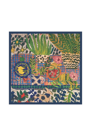 Patchwork Floral Print Square Scarf