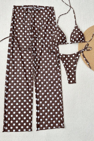 Polka Dot Bikini Set with Cover-Up