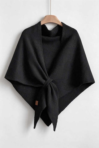 Knit Front-Tie Wrap Shawl