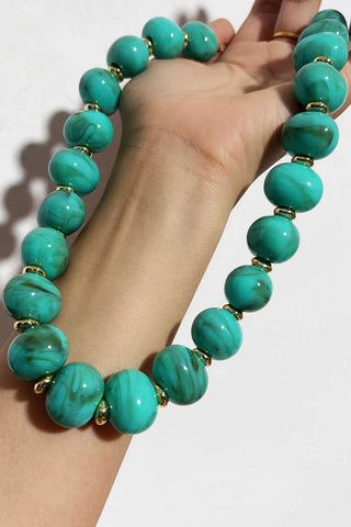 Polished Beaded Statement Necklace