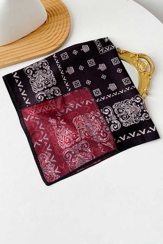 Paisley and Geometric Print Square Scarf
