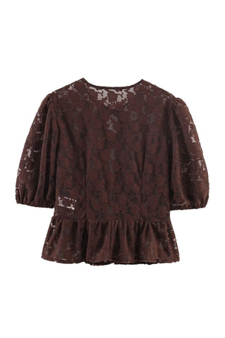 Tie-Front Sheer Blouse