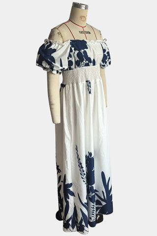 Floral Print Puff Sleeve Dress