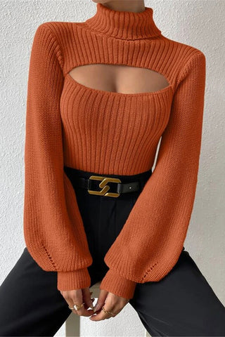 Cut-Out Ribbed Knit Top