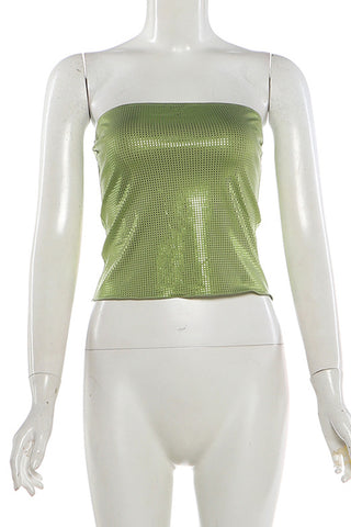 Sequin Strapless Crop Top