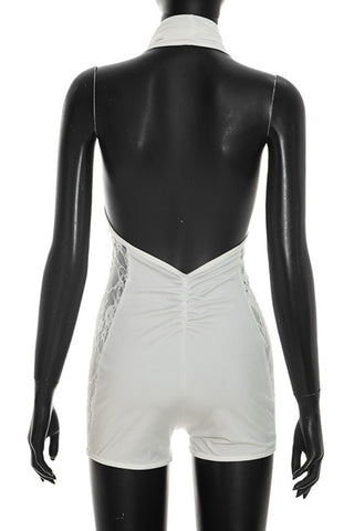 Halter Neck Draped Romper