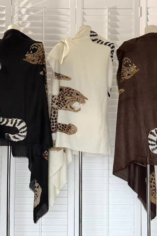 Animal Print Sheer Cape