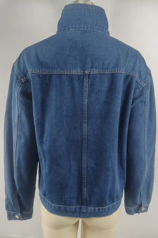Stand Collar Asymmetric Button-Front Jacket