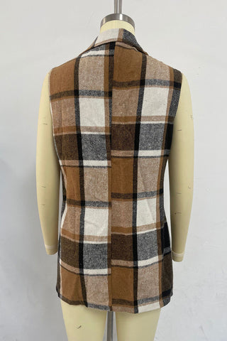 Buttoned Plaid Vest for Versatile Styling