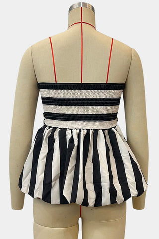 Striped Peplum Camisole Top
