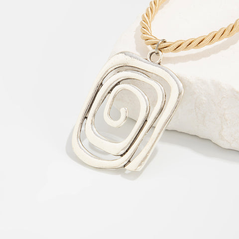 Abstract Spiral Pendant Necklace