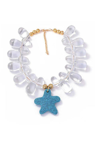 Chunky Beaded Fish Charm Necklace