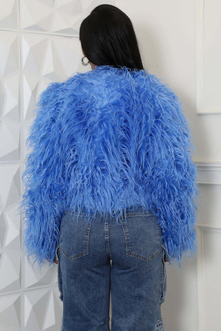 Fuzzy Open-Front Long Sleeve Jacket