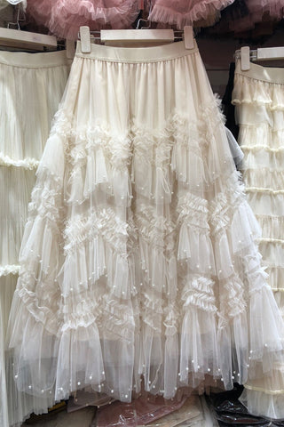 Ruffle Tiered Midi Skirt