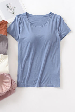 Built-In Bra Short-Sleeve T-Shirt