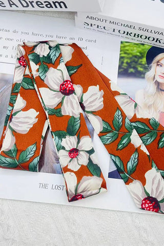 Floral Print Tie Waist Scarf Belt