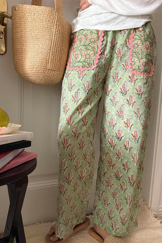Floral Pocket Casual Pants