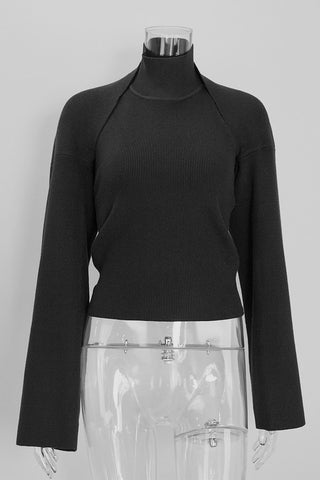Two Piece Mock Neck Sweater Set