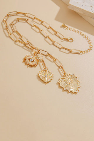 Paperchain Link Heart Charm Necklace